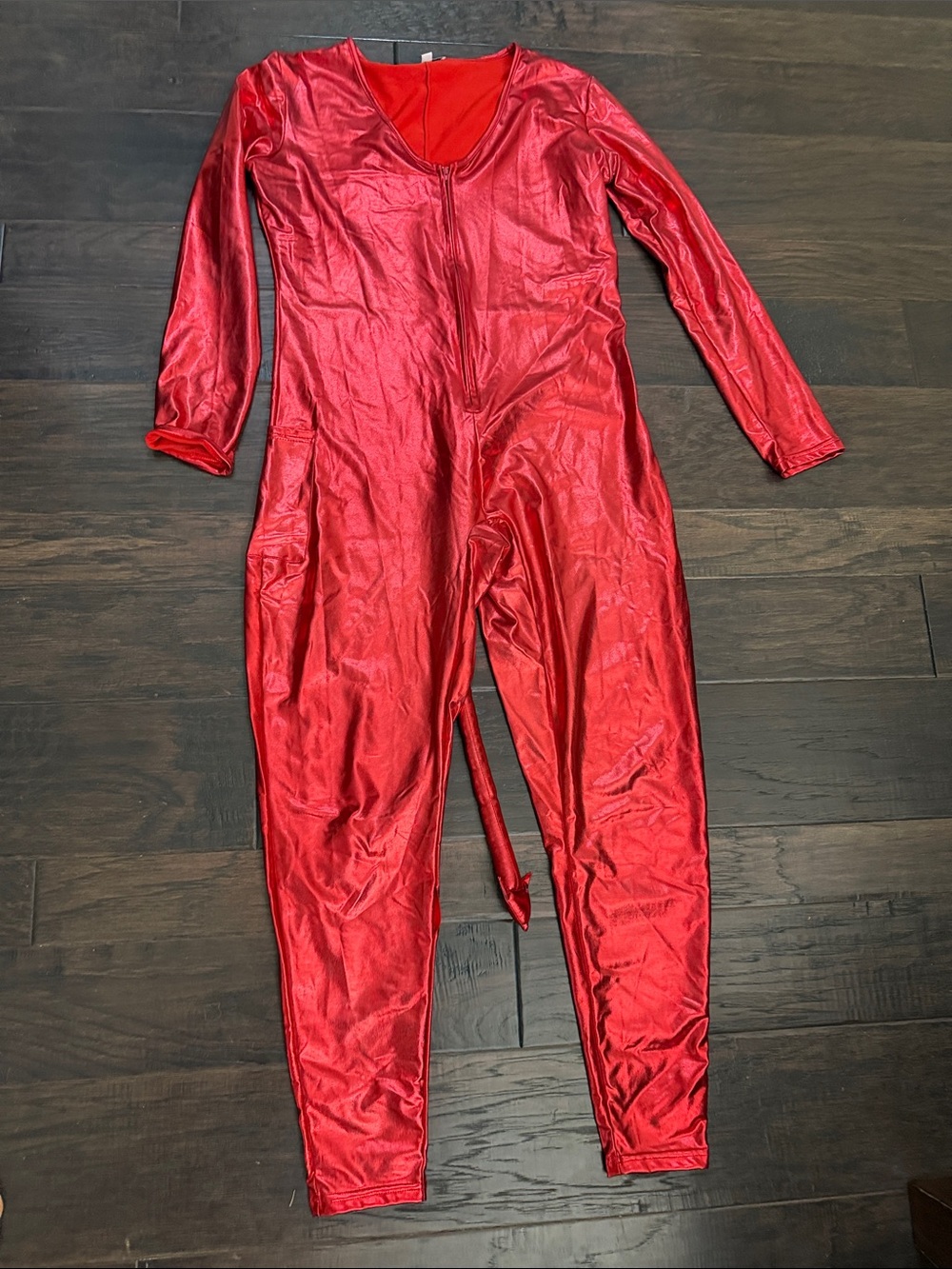 Tipsy Elves Red Metallic Costume Jumpsuit Devil Halloween Cosplay